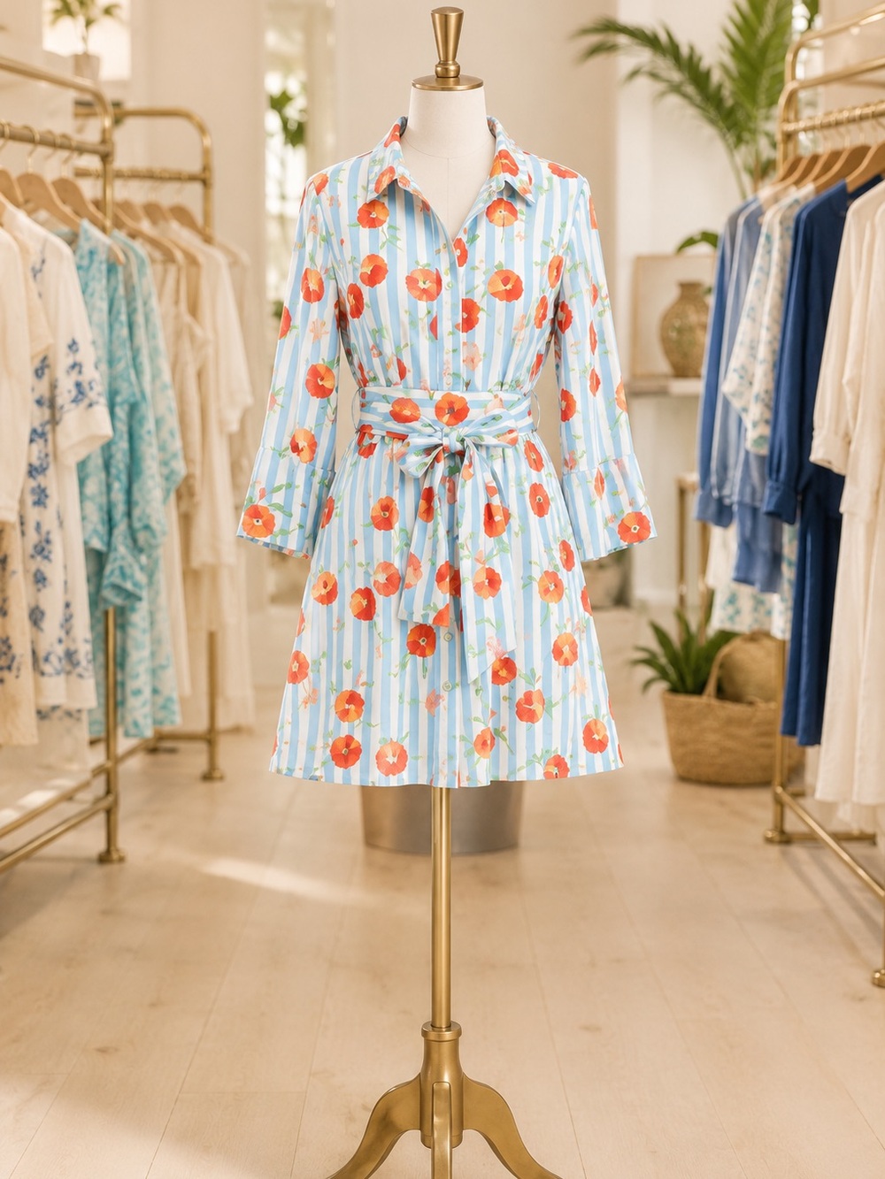 Holly Shae peach  mini belted Dress NWT